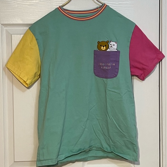 Ripndip x Teddy Fresh Collab Color Block Pocket Tee - Picture 1 of 7